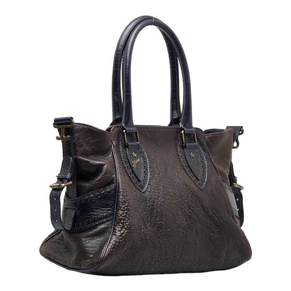 Fendi Fendi Fendi Etnico Leather Handbag Tote Bro… - image 2