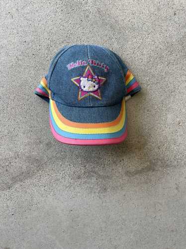 Vintage Vintage y2k Hello Kitty Rainbow denim hat