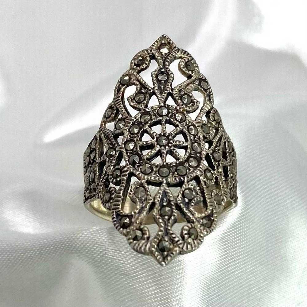 Sterling Silver ARG Sterling Silver Marcasite Ring - image 4