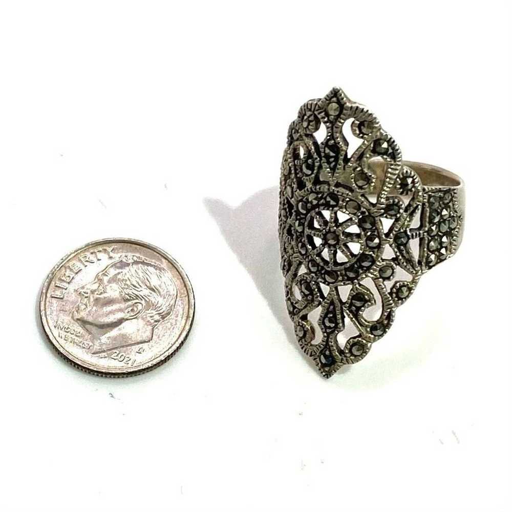 Sterling Silver ARG Sterling Silver Marcasite Ring - image 8