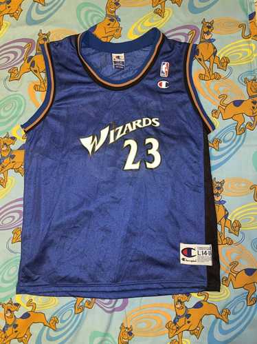 VINTAGE Washington Wizards Men Jersey XL Blue Logo Champion Michael Jordan  23