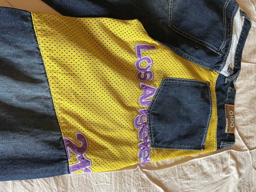 Custom Los Angeles 213 Lakers Embellished Jeans - image 6