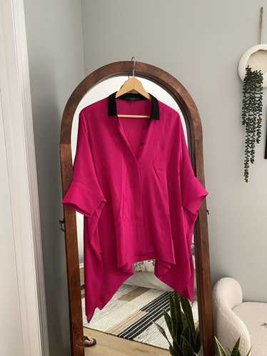 Gucci Gucci silk fuchsia top w/ cuff links