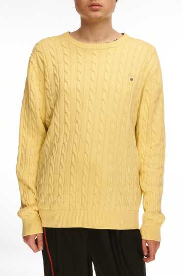 Gant GANT Sweater Yellow Premium Cotton Men's Cabl