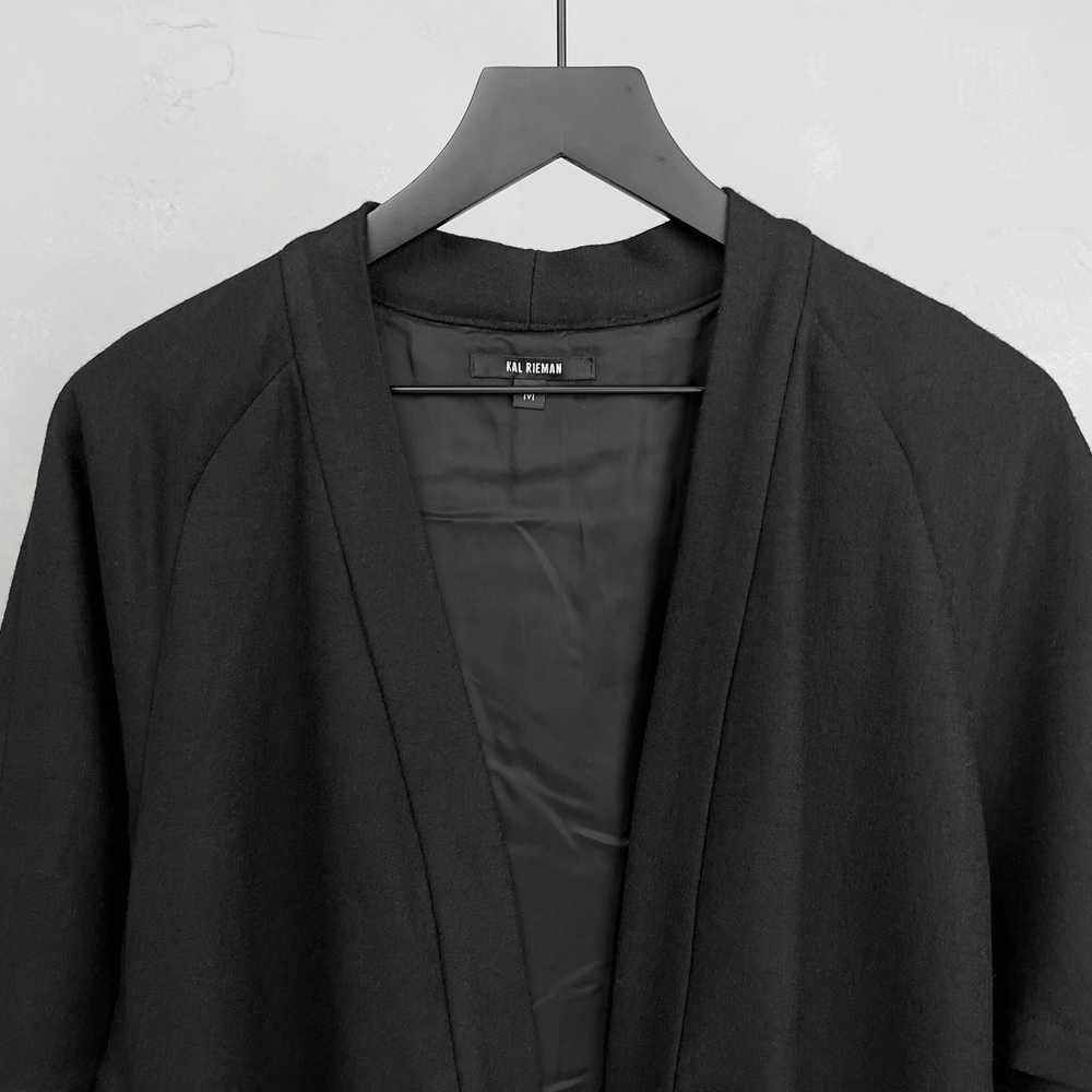 Designer Kal Rieman Black Wool Knit Cape Kimono S… - image 2