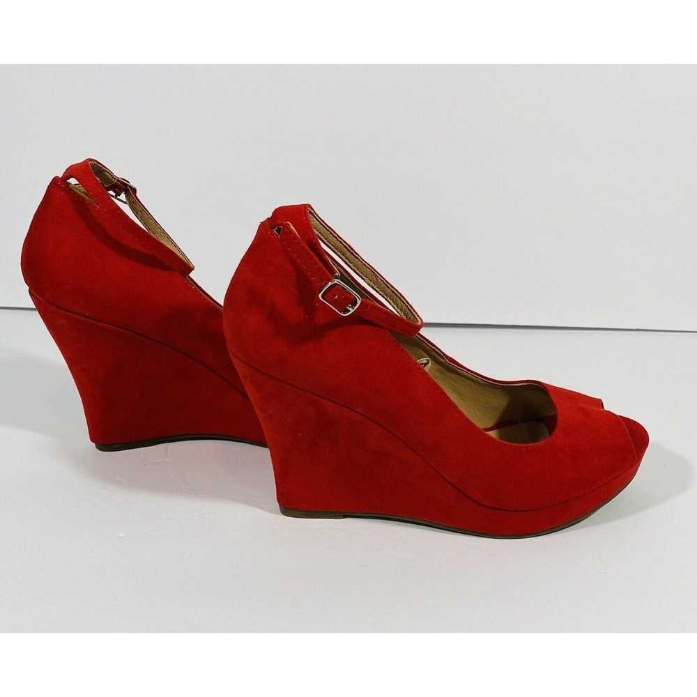 Rue 21 RUE 21 etc Red Shoes Wedge Open Toe Sandal… - image 9