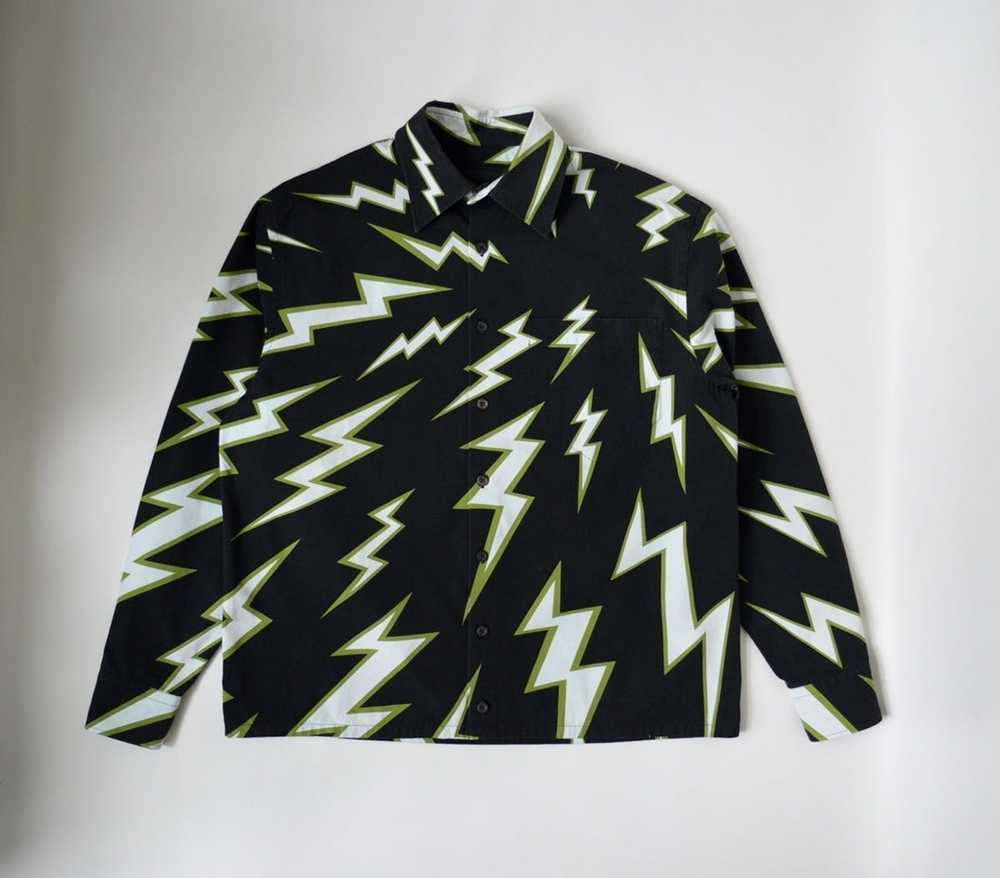 Prada A/W 19 Lightning Bolt Print Shirt - image 1