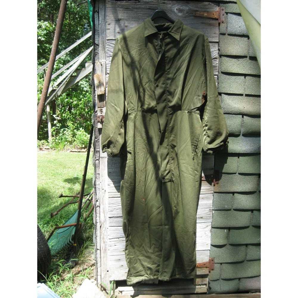 Military Mens Army Green Mechanics Work Coveralls… - image 1