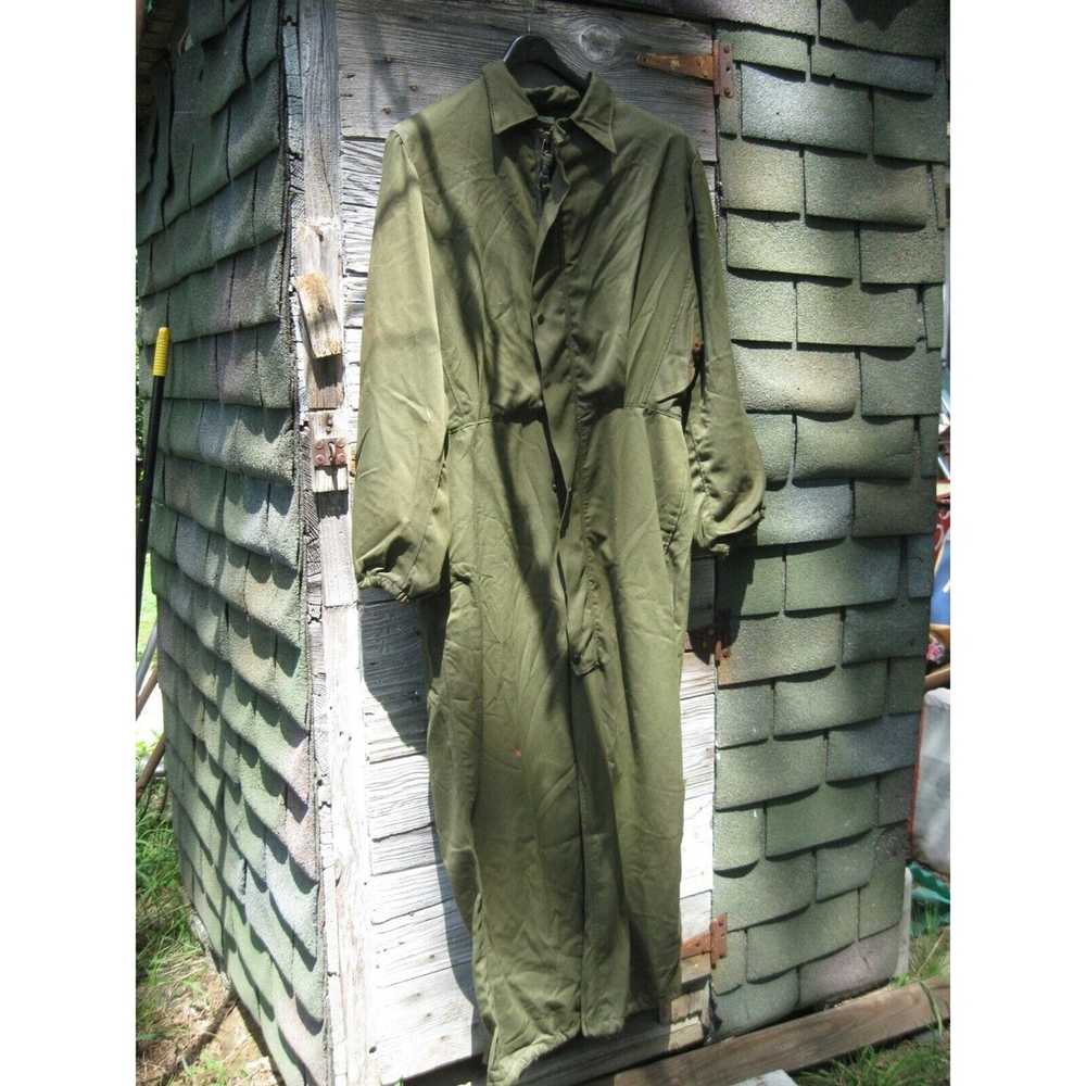 Military Mens Army Green Mechanics Work Coveralls… - image 2