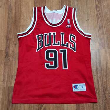 VintageVanShop Vintage 90's Champion Chicago Bulls Black NBA Authentic Basketball Jersey Shorts Kid's Size Medium 10-12