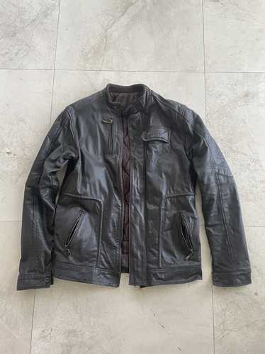 Leather Jacket × Vintage Vintage Quilted Brown Lea