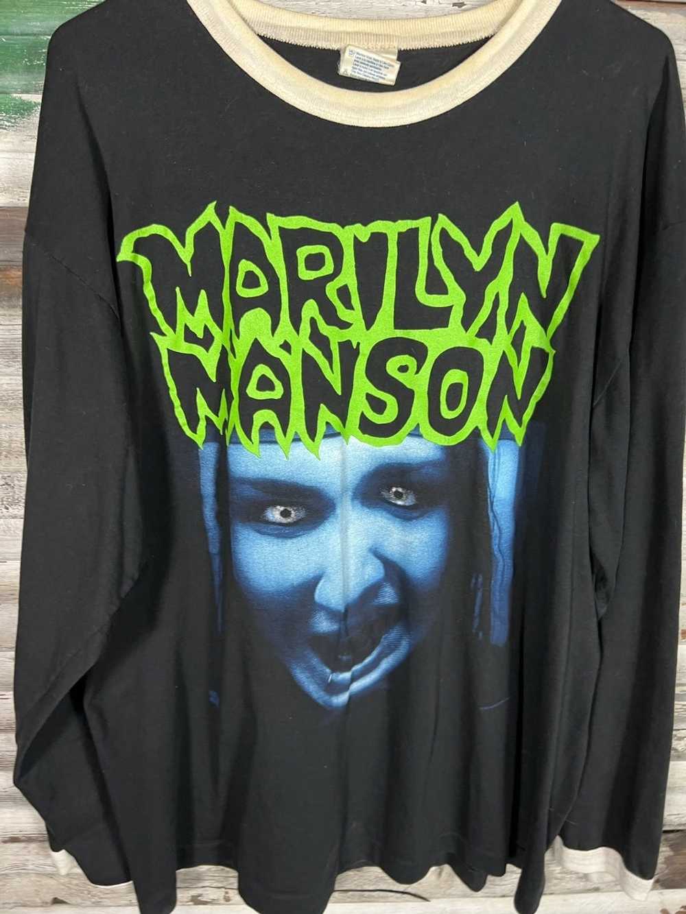 Band Tees × Vintage Vintage Marilyn Manson Long S… - image 3