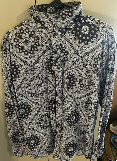 Other Long Sleeve Black Paisley Button up