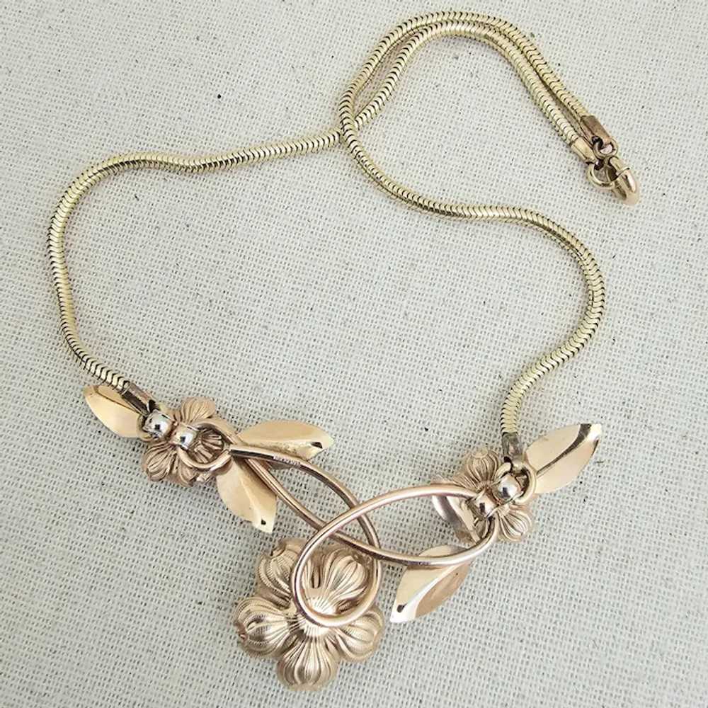 Vintage KREMENTZ Yellow & Rose Gold Overlay Flowe… - image 5