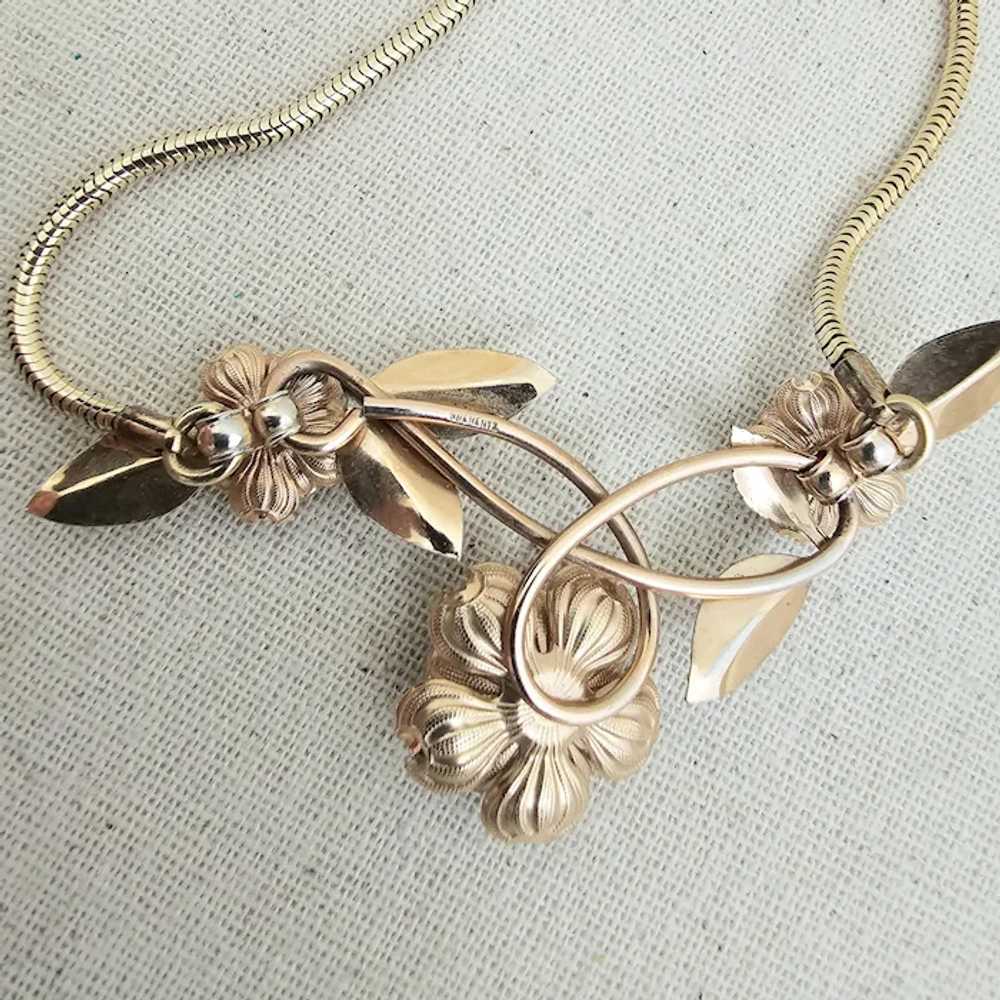 Vintage KREMENTZ Yellow & Rose Gold Overlay Flowe… - image 6