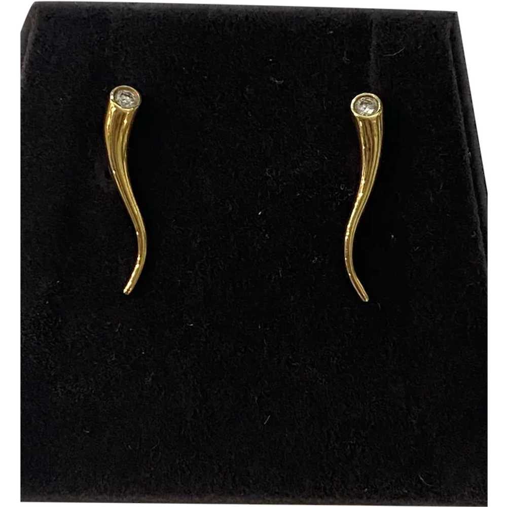 Estate Georg Jensen 18Kt. "Crawler" Gold Earrings… - image 1