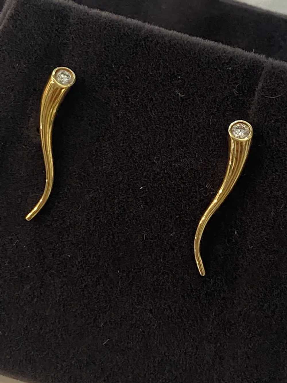 Estate Georg Jensen 18Kt. "Crawler" Gold Earrings… - image 3