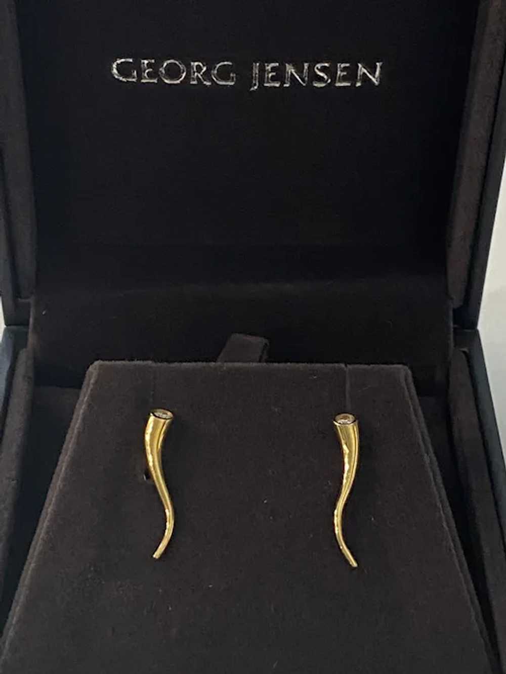 Estate Georg Jensen 18Kt. "Crawler" Gold Earrings… - image 4