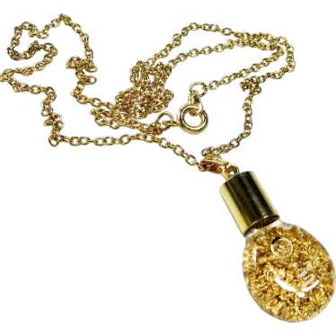 !4KT Gold Flake Pendant 14Kt GF Chain - image 1