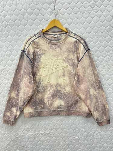 Nike Swoosh Custom Vintage Bleach Tie-dye Hoodie Sweatshirt