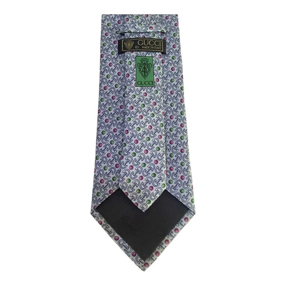 Gucci GUCCI Blue Equestrian Print Silk Tie Made I… - image 5