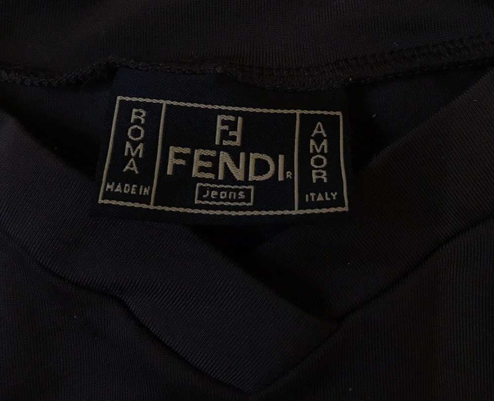 Fendi × Luxury Fendi Small Logo V-Neck Long Sleev… - image 4