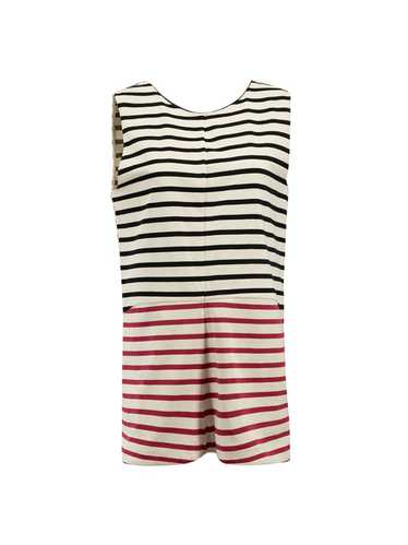 Marni Cream Cotton Striped Sleeveless Tunic Top