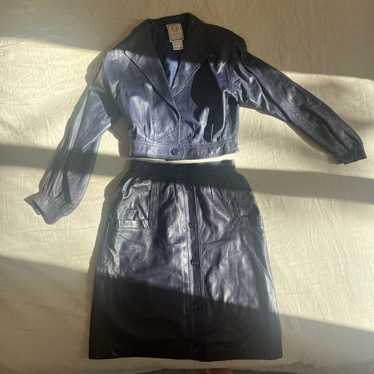 Loewe 1980’s Leather cropped jacket and matching s