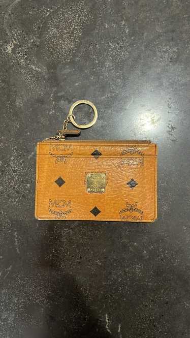 Mcm Monogram Leather Credit Card Keychain Wallet