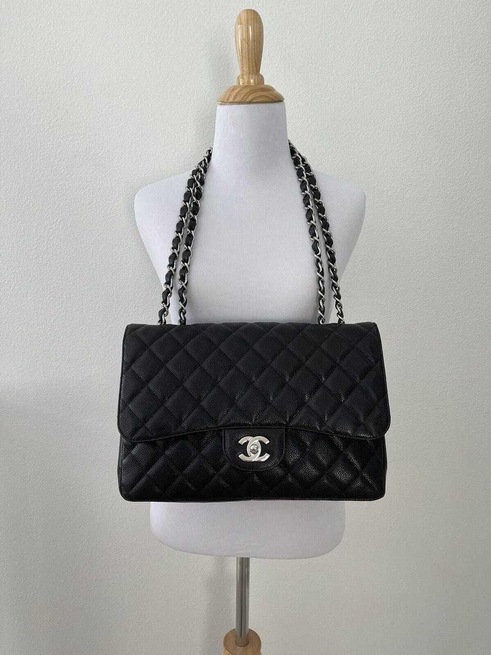 Chanel Chanel Classic Jumbo Single Flap Bag Black… - image 3