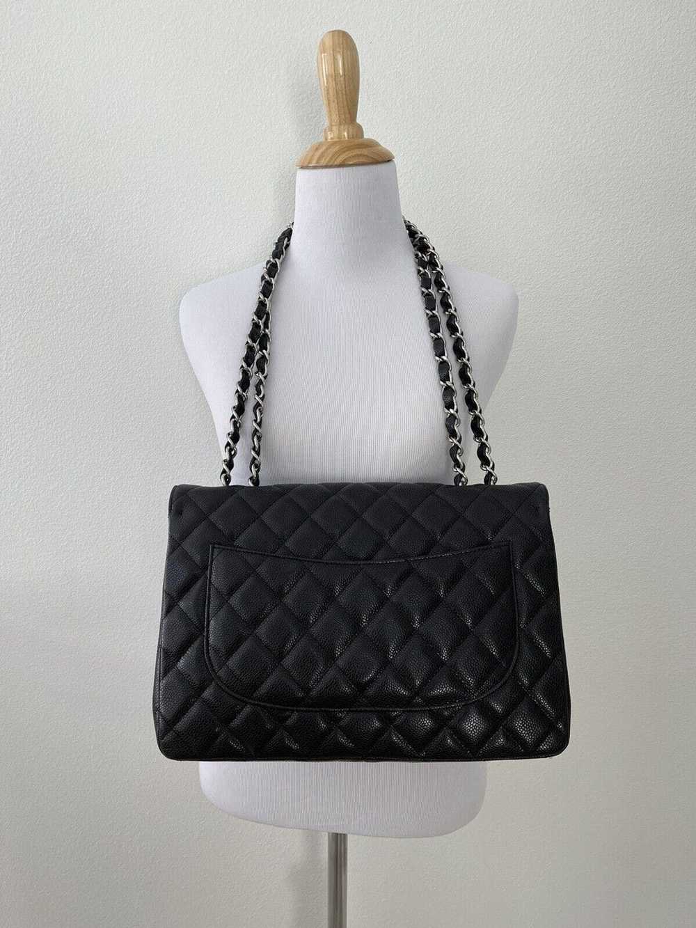 Chanel Chanel Classic Jumbo Single Flap Bag Black… - image 4