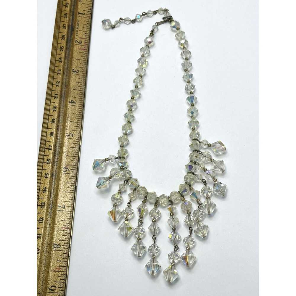 Vintage Vintage Crystal Beaded Tassel Fringe Coll… - image 7