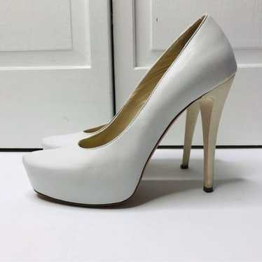 Unkwn R & RENZI White Leather Stiletto Heels Size… - image 1
