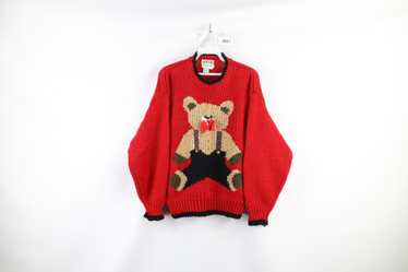 Vintage 80s Honey Bear Hand Knit Sweater Kids 5/6 