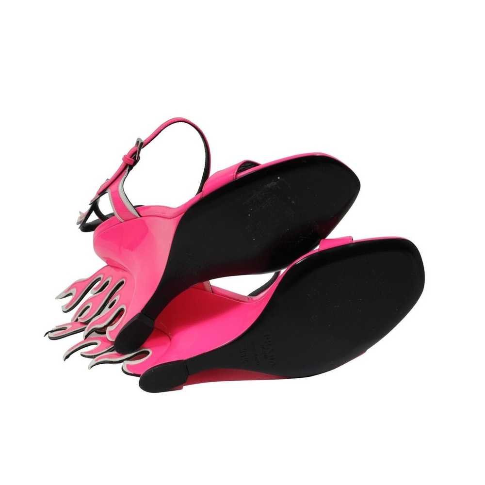 Prada Neon Pink Patent Leather Flame Sandals - image 12