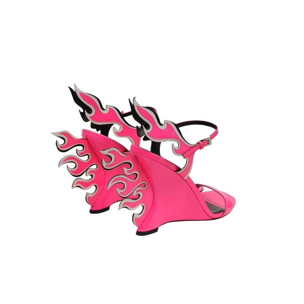 Prada Neon Pink Patent Leather Flame Sandals - image 9
