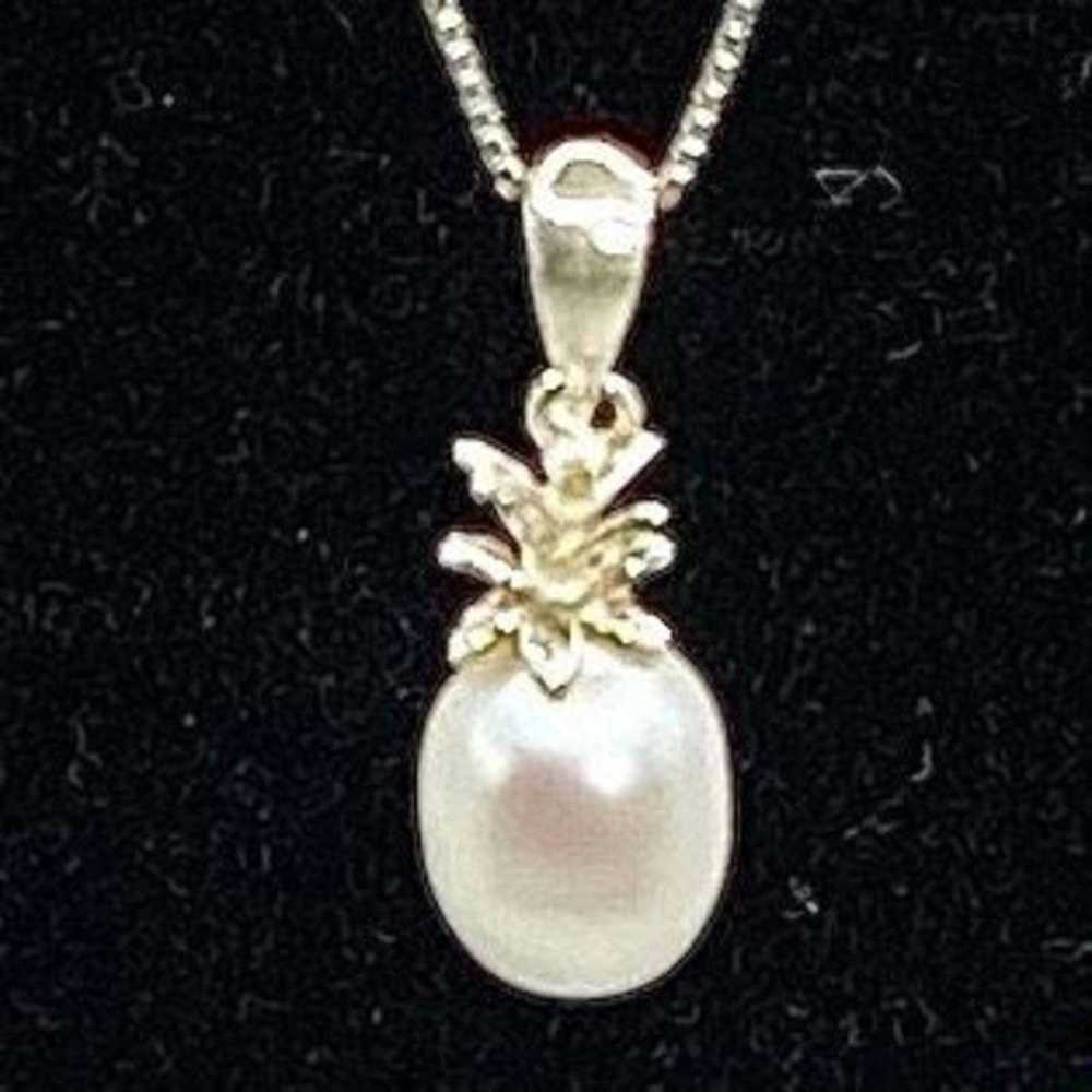 Sterling Silver AKT Italian 6mm Solitaire Pearl &… - image 3