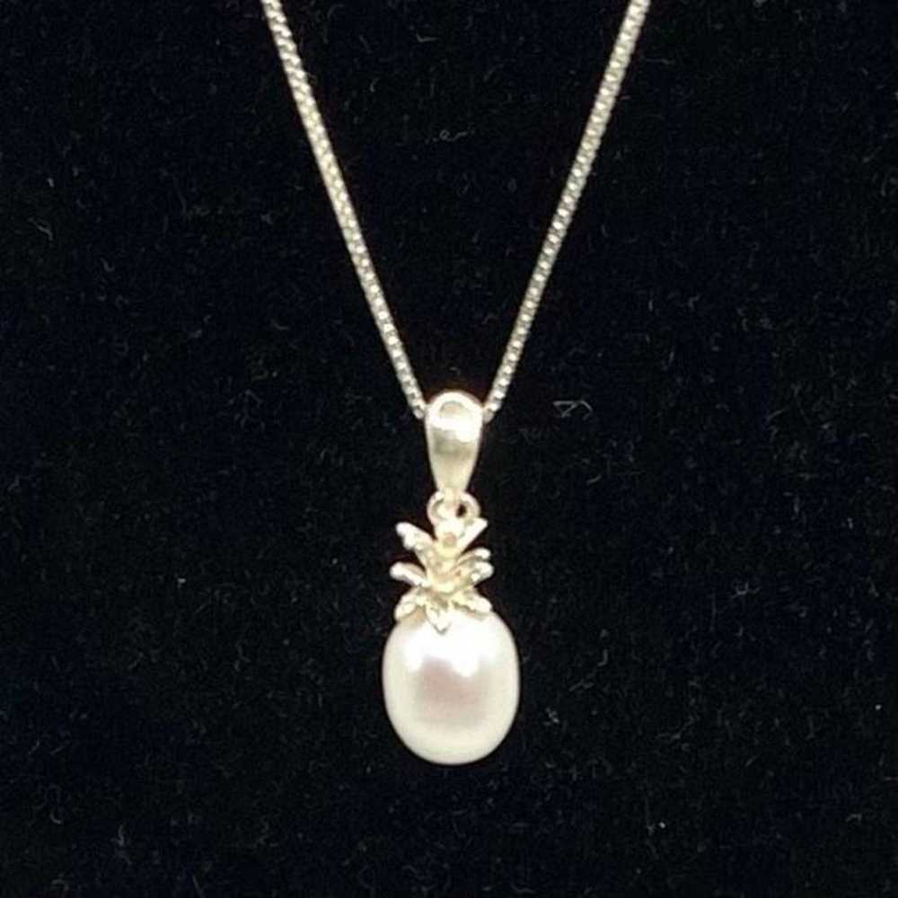 Sterling Silver AKT Italian 6mm Solitaire Pearl &… - image 4