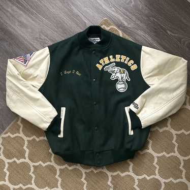 Vintage Oakland Athletics Jacket 90s Windbreaker Bomber A's NOS R3