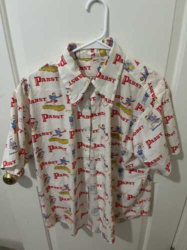 Pabst Blue Ribbon Vintage 1970s PBR button up - image 1