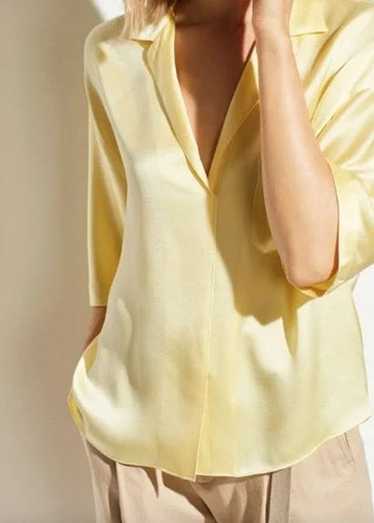 Vince Vince Pastel Yellow Silk Pajama Shirt