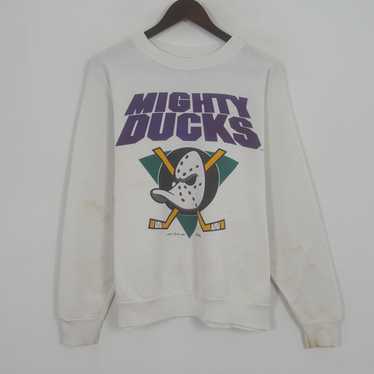 Vintage Anaheim Ducks Crewneck Sweatshirt Nutmeg Mills Made USA Size Large  L California Mighty Ducks Classic 1990s 90s Disney Pull Over Warm