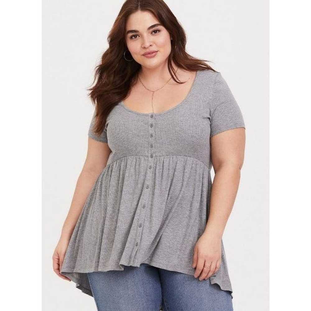 Other Torrid Womens 4X Heather Gray Short Sleeves… - image 1