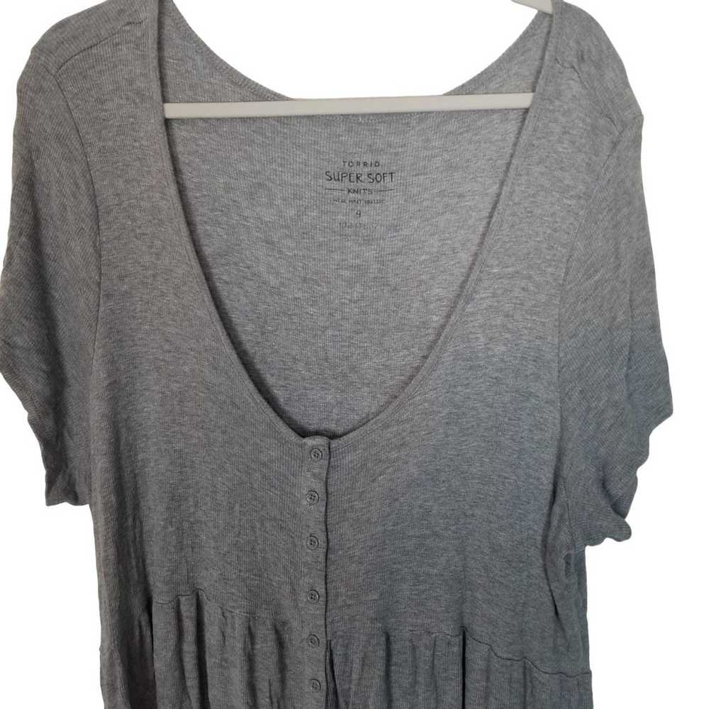 Other Torrid Womens 4X Heather Gray Short Sleeves… - image 3