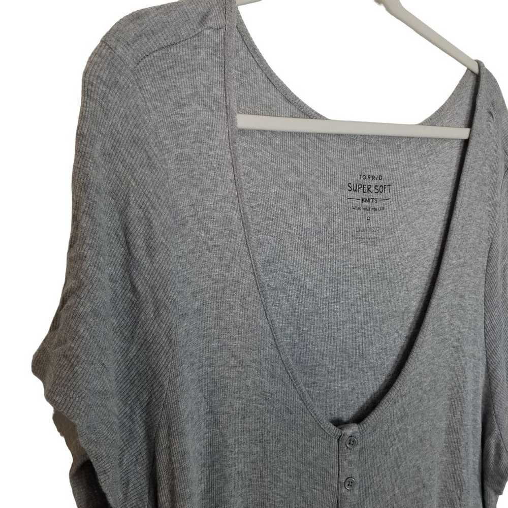 Other Torrid Womens 4X Heather Gray Short Sleeves… - image 5