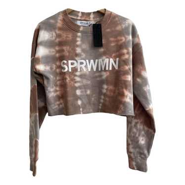 SPRWMN Small outlet Logo Green Tie Dye Sweatshirt XS