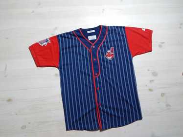 Vintage Starter Cleveland Indians Baseball Jersey Pinstripe MLB Size XL