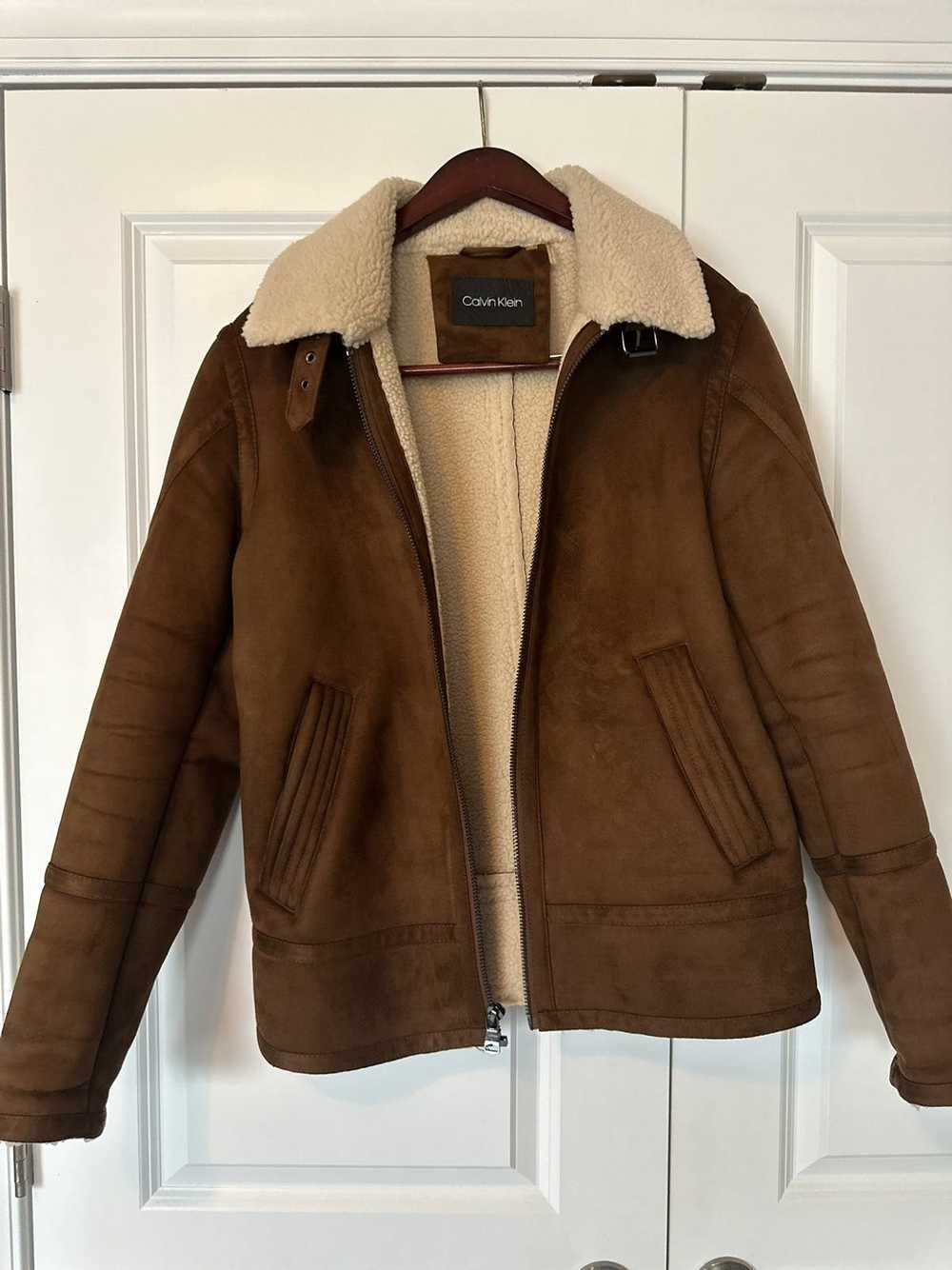 Calvin Klein B-3 Faux-Shearling Bomber Jacket - Gem