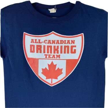 Vintage All Canadian Drinking Team Vintage 70s T … - image 1