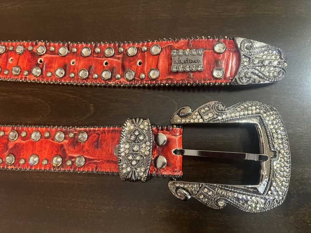 B.B. Simon Very rare red snakeskin B.B simon belt - image 2